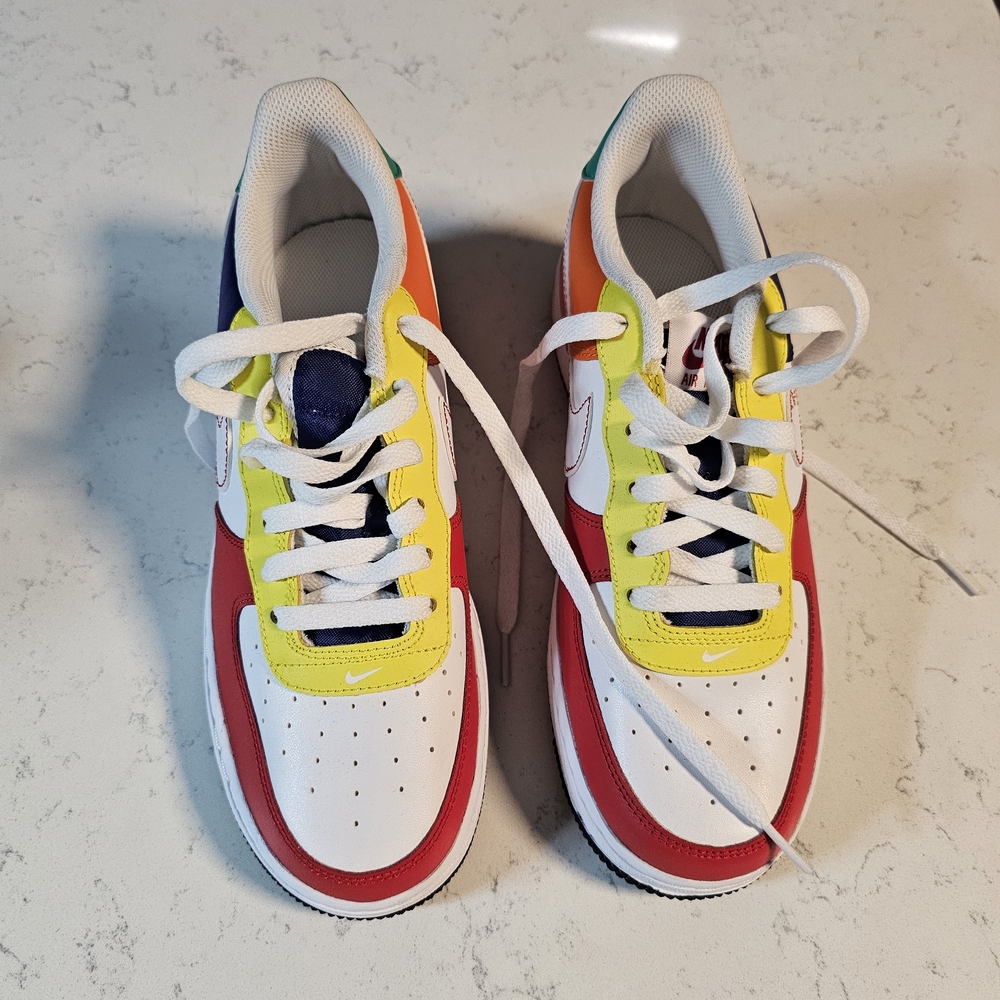 Nike Kids Sneakers in Red, Yellow, and Blue